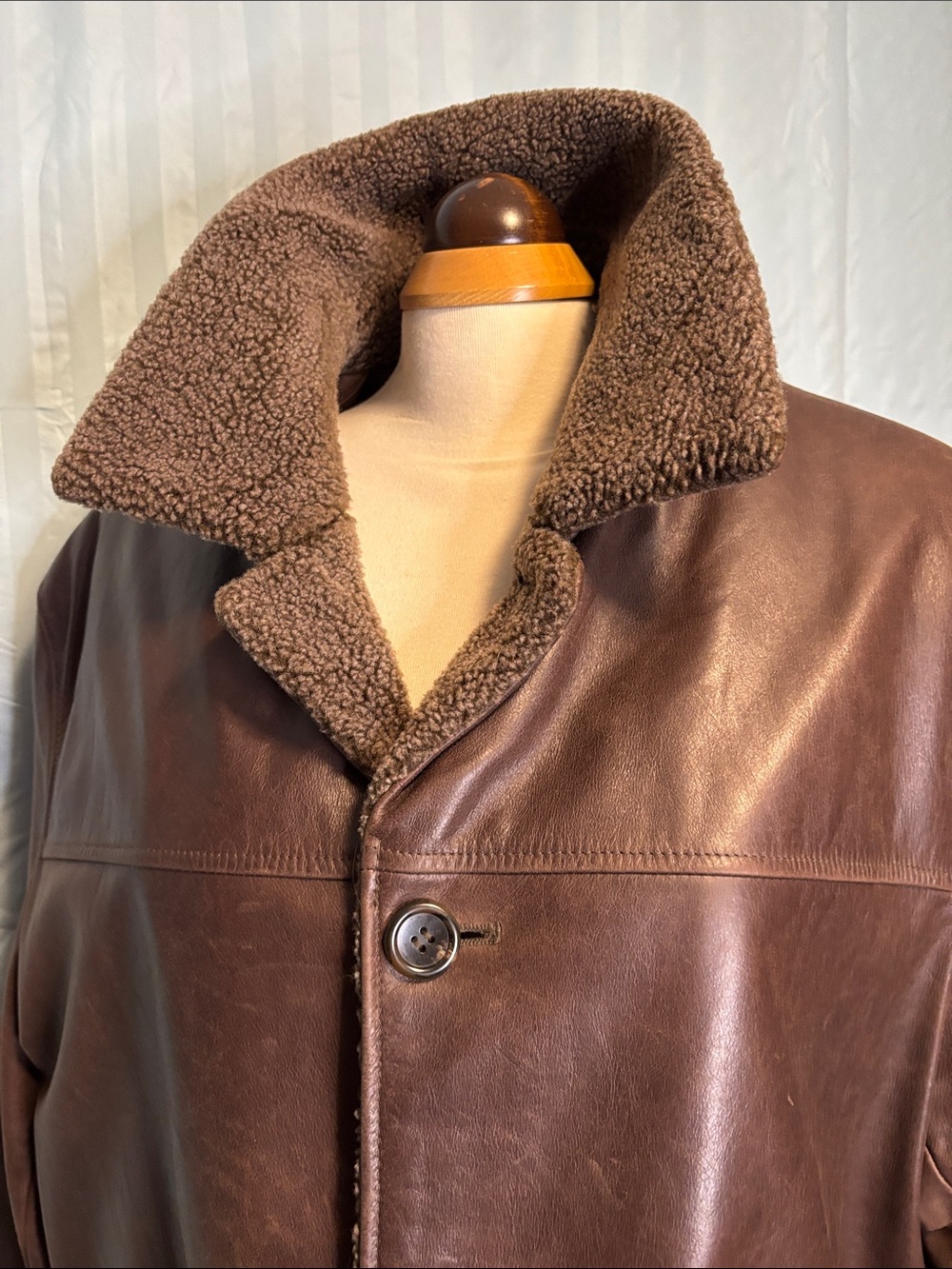 Men's Chocolate Brown Leather Coat